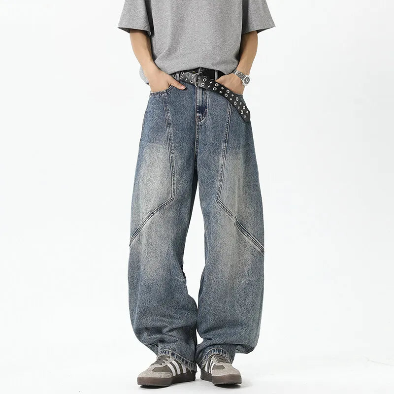 Metro Sleek Relaxed Fit Bell Leg Mosaic Denim