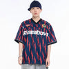Ventilated Circa-2000 Big-Silhouette Designed Stamped Checkered-Flag T-Shirt