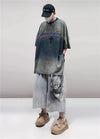 Faded Era Embroidery Denim Hip Hop T-Shirt