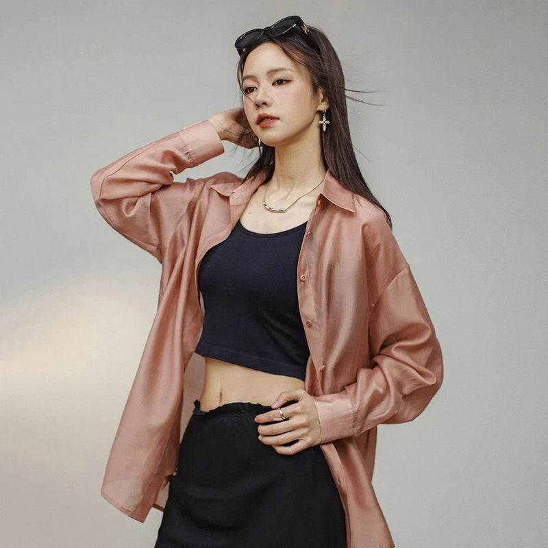 Blush Featherlight Casual Long Sleeve Top