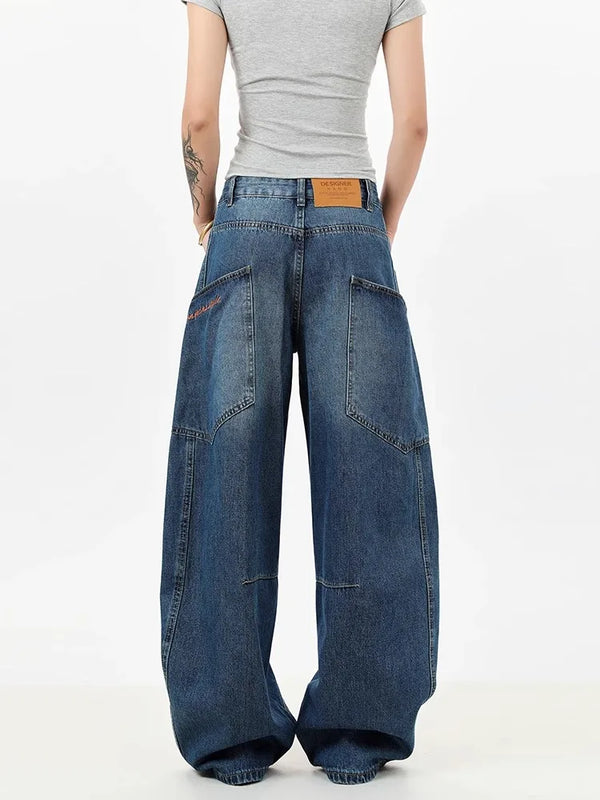 Classic & Sleek Deep Blue Curved Knife Utility Denim alternatif görünüm