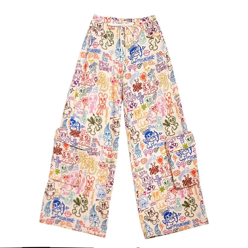 Colorful Urban Beat Wide Leg Pants