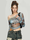 Women Dark-Craft Mesh Long Sleeve T-Shirt