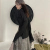 Dark Whisper Asymmetric Woven Top