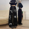 Graffiti Sweatpants Wide-Leg
