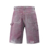 Crystal Grunge Denim Shorts