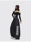 Portre Baskılı Pantolon, yakın çekim — Navra Wear