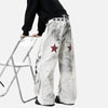 Western Style Faded Music Printting Denim