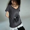 Retro-Faded Grit-Style Aesthetics Graffiti Print T-Shirt