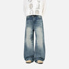Elevated Cracked Rinse Easy Cut Bell Leg Denim
