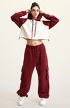 Women's Brick Colorblock Cropped Sweatshirt