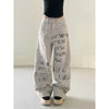 Sleek Classic Western Letters Print Relaxed Denim