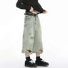 Faded Straight Fit Cropped Denim Shorts