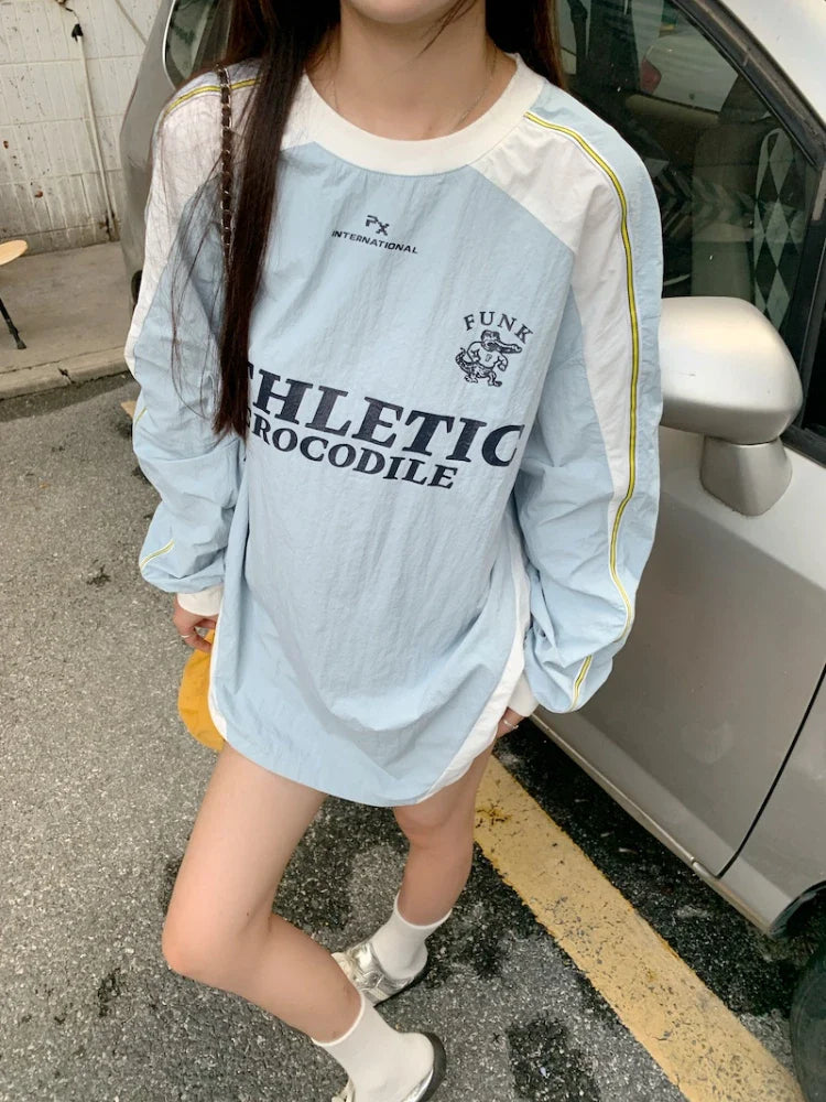 Laidback Snug Wide-Body Letter Print Long Sleeve T-Shirt