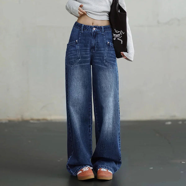 Mid Waist Multipocket Bell Leg Denim alternatif görünüm