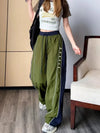 Wide Leg Çizgili Jogger, yan görünüm — Navra Wear