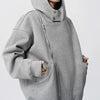 Asymmetric Double Zip Hood