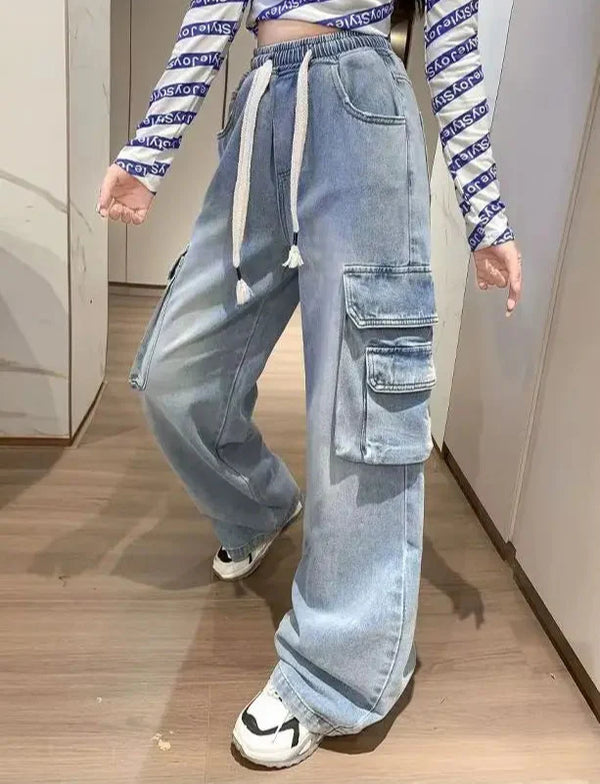 Field Vibe High-Rise Bell Leg Denim Utility Denim alternatif görünüm