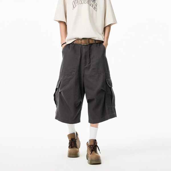 Western Style Metro Cotton Utility Denim Shorts alternatif görünüm