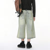 Colorful Ombre Faded Wide Leg Denim Shorts