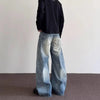 Heritage Rinse Blue Textured Wide Denim