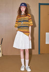 Digital-Age Lightweight Line-Pattern O-Neck T-Shirt