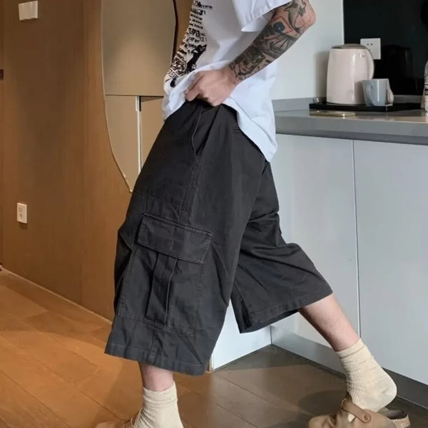 Cav Timeless Utility Wide Leg Summer Denim Shorts alternatif görünüm