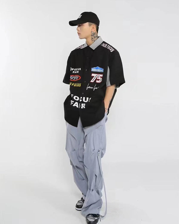 Ruffian Edge Short Sleeve Woven Top