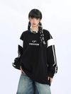 Yıldız Baskılı Oversize Sweatshirt, yan görünüm — Navra Wear