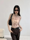 Sleeve Mesh Reversible Women T-Shirt