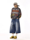 Heritage Blue Brushed Wide Leg Denim Shorts