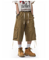 Wide Leg Jean Şort, önden görünüm — Navra Wear