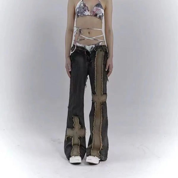 Faded Mosaic X-Stitch Denim