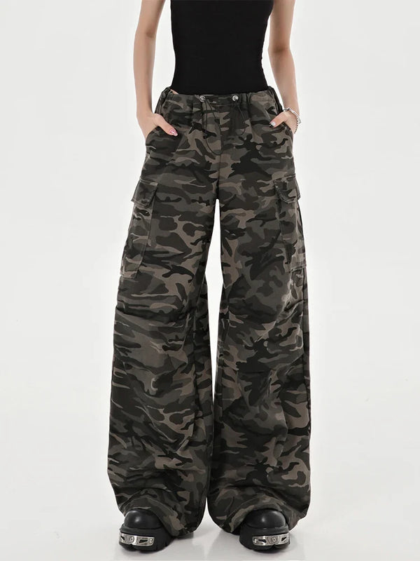 High-Rise Woodland Military Pants alternatif görünüm