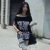 Aged Dirty-Art Aesthetics Off Shoulder T-Shirt