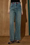 Signature Rinse Stitched High-Rise Denim