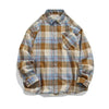 Mens Plaid Social Street Autumn Long Top
