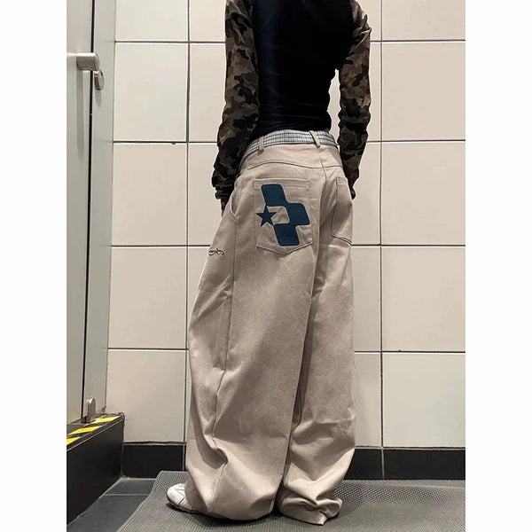 Y2K Wide Leg Japon Baskılı Jogger alternatif görünüm