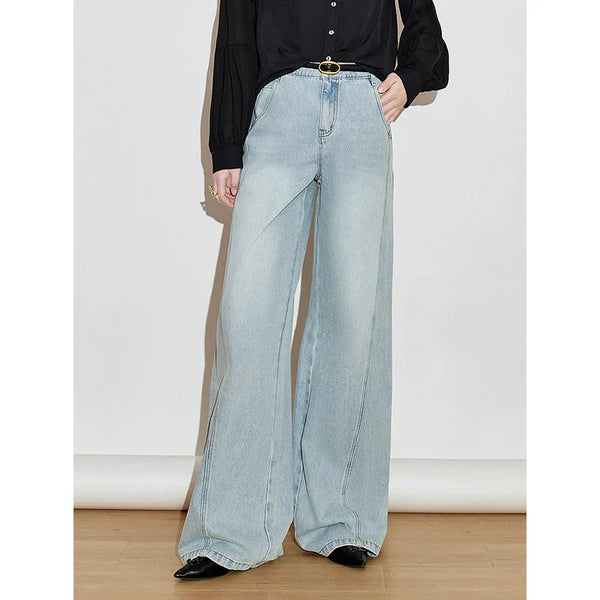 Chic Mid Waist Stonewashed Denim alternatif görünüm