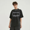 Aged Stone-Rinsed Black Artwork Team T-Shirt