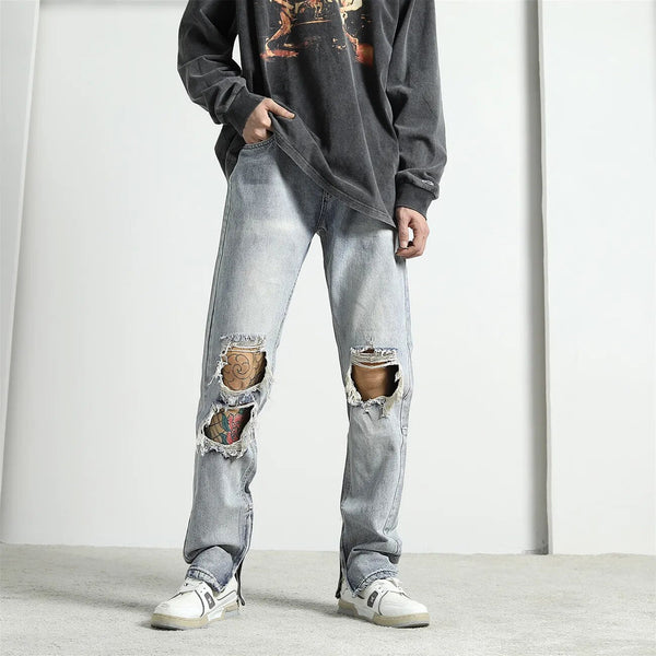Classic Slim Knee Hole Denim alternatif görünüm