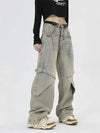 Snuggle-Ready Mosaic Denim Bell Leg Denim