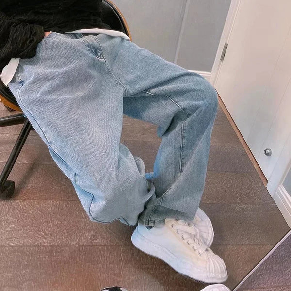 Metro Blue Relaxed Denim Bell Leg Denim