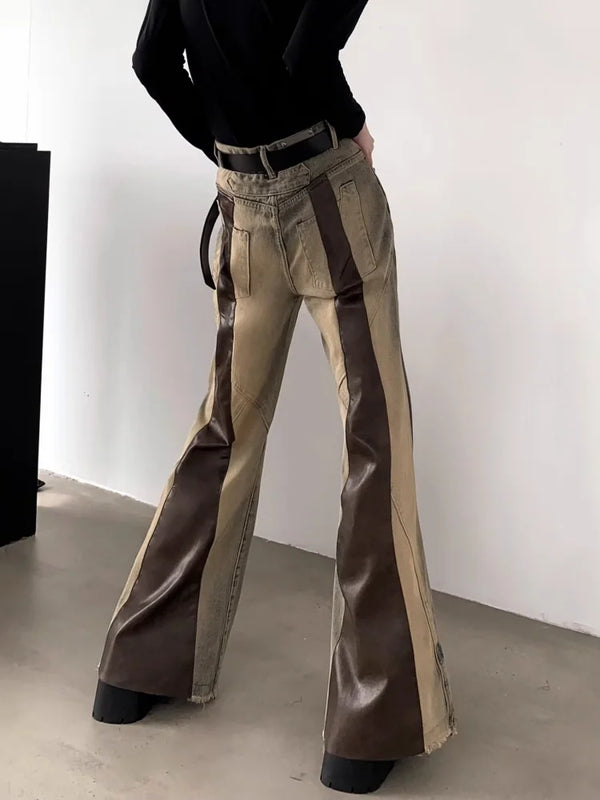 Heritage Colorblock Mosaic Slim Bell Denim alternatif görünüm