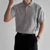 High-End Knitted Placket-Neck Business Off-Duty T-Shirt