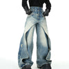 Men Layered Mosaic Bell Leg Denim