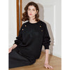 Noir Button Stitch Luxury Top