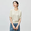 Neck Round Argyle Knit Soft T-Shirt