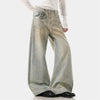 Chic Coated Printing Rinse Bell Leg Denim