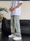 Vintage Baggy Hip-Hop Baskılı Jean Pantolon, stil görünüm — Navra Wear